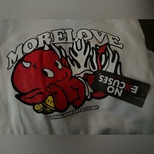 White Hoodie with Red and Black Graphic